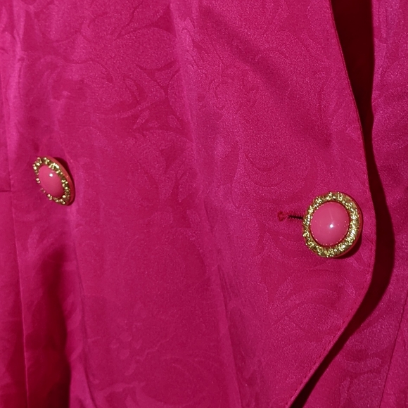 VTG 80s Pink Jacquard Blouse by Golden Gate - Picture 4 of 16